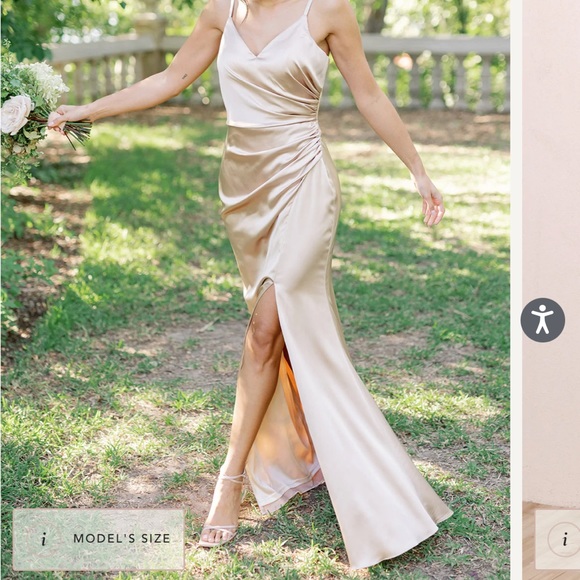 Revelry Dresses Revelry Rory Satin Dress In French Blue Poshmark